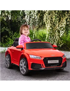 HOMCOM Kids Licensed Audi TT Ride-On Car 12V Battery w/ Remote Suspension Headlights and MP3 Player 3km/h Red 2
