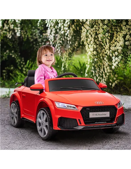 HOMCOM Kids Licensed Audi TT Ride-On Car 12V Battery w/ Remote Suspension Headlights and MP3 Player 3km/h Red