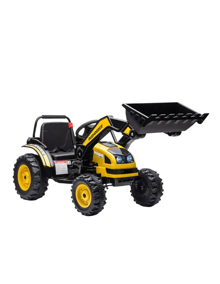 HOMCOM 6V Electric Kids Ride On Digger Excavator Construction Tractor Music Headlight for 3-5 years Yellow