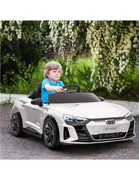 HOMCOM Audi Licensed 12V Kids Electric Ride-On, with Remote Control, Suspension System, Lights, Music, Motor - White