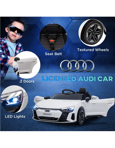 HOMCOM Audi Licensed 12V Kids Electric Ride-On, with Remote Control, Suspension System, Lights, Music, Motor - White