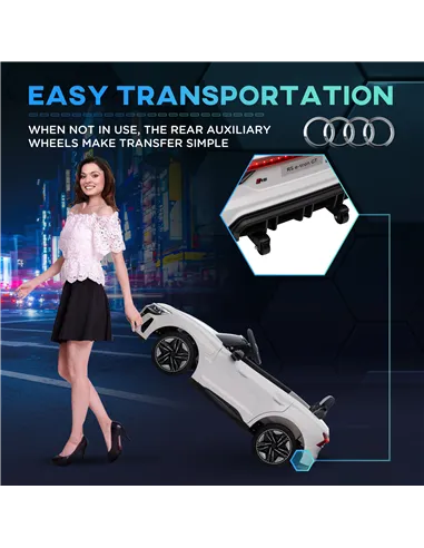 HOMCOM Audi Licensed 12V Kids Electric Ride-On, with Remote Control, Suspension System, Lights, Music, Motor - White