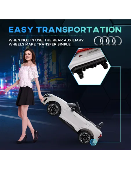 HOMCOM Audi Licensed 12V Kids Electric Ride-On, with Remote Control, Suspension System, Lights, Music, Motor - White
