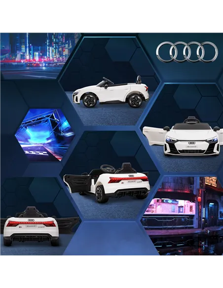 HOMCOM Audi Licensed 12V Kids Electric Ride-On, with Remote Control, Suspension System, Lights, Music, Motor - White
