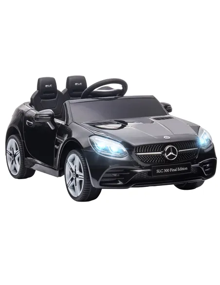 HOMCOM Benz SLC 300  Licensed 12V Kids Electric Ride On, with Music, Remote Control, LED Headlights, Horn, Black