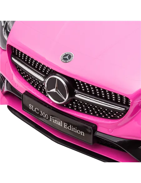 HOMCOM Benz SLC 300  Licensed 12V Kids Electric Ride On, with Music, Remote Control, LED Headlights, Horn, Pink