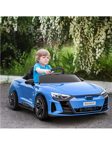 HOMCOM Audi Licensed 12V Kids Electric Ride-On, with Remote Control, Suspension System, Lights, Music, Motor - Blue