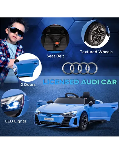 HOMCOM Audi Licensed 12V Kids Electric Ride-On, with Remote Control, Suspension System, Lights, Music, Motor - Blue