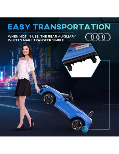 HOMCOM Audi Licensed 12V Kids Electric Ride-On, with Remote Control, Suspension System, Lights, Music, Motor - Blue