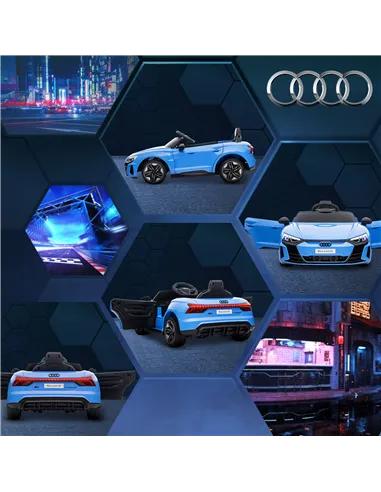 HOMCOM Audi Licensed 12V Kids Electric Ride-On, with Remote Control, Suspension System, Lights, Music, Motor - Blue