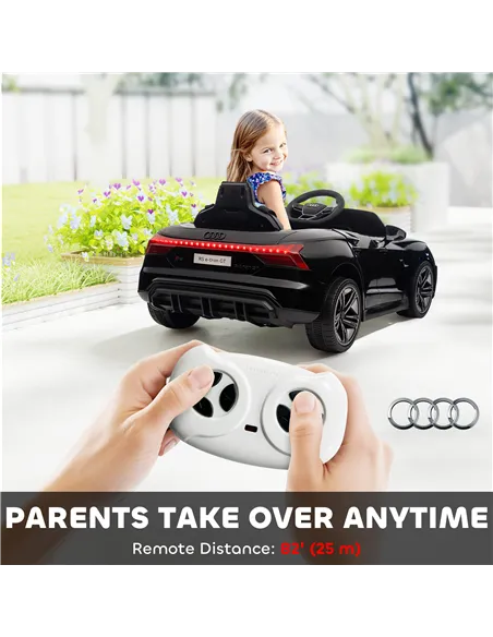 HOMCOM Audi Licensed 12V Kids Electric Ride-On, with Remote Control, Suspension System, Lights, Music, Motor - Black
