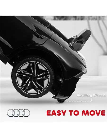 HOMCOM Audi Licensed 12V Kids Electric Ride-On, with Remote Control, Suspension System, Lights, Music, Motor - Black
