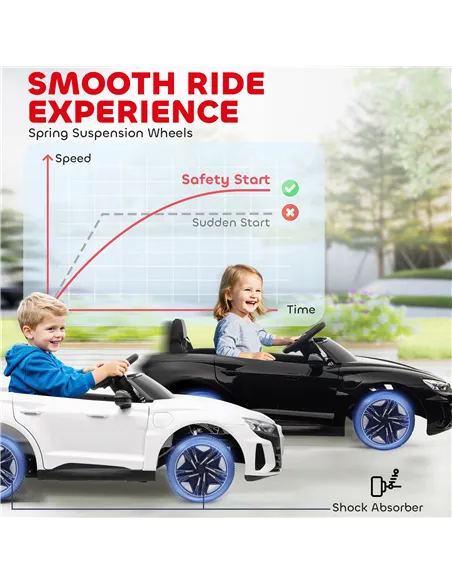 HOMCOM Audi Licensed 12V Kids Electric Ride-On, with Remote Control, Suspension System, Lights, Music, Motor - Black
