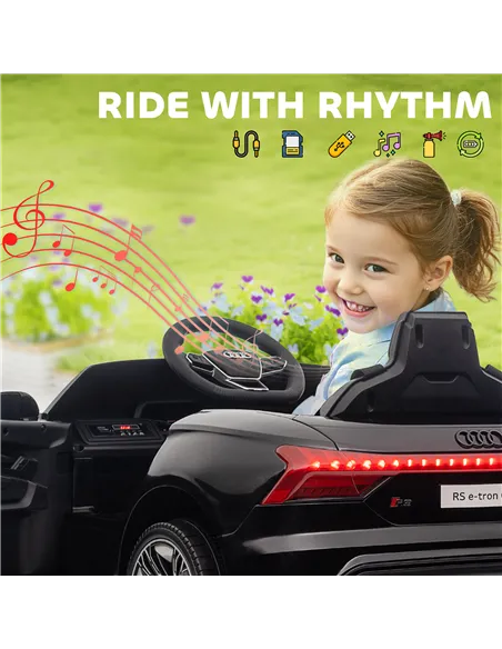 HOMCOM Audi Licensed 12V Kids Electric Ride-On, with Remote Control, Suspension System, Lights, Music, Motor - Black