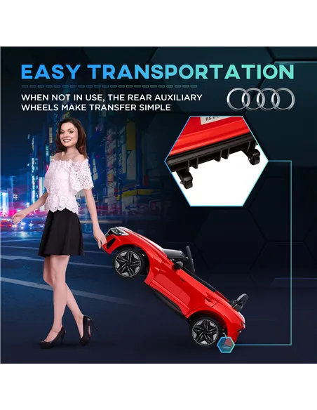HOMCOM Audi Licensed 12V Kids Electric Ride-On, with Remote Control, Suspension System, Lights, Music, Motor - Red