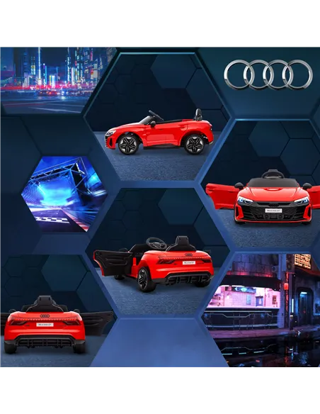 HOMCOM Audi Licensed 12V Kids Electric Ride-On, with Remote Control, Suspension System, Lights, Music, Motor - Red