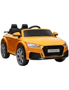 HOMCOM Kids Licensed Audi TT RS Ride-On Car 12V Battery w/ Remote Suspension Headlights and MP3 Player 3km/h Yellow