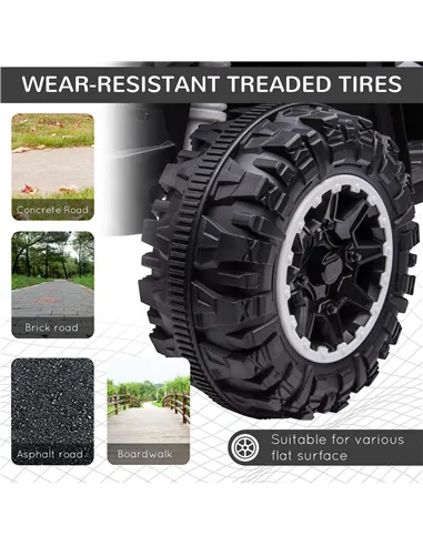 HOMCOM 12V Ride-On Quad Bike w/ Music, Horn, for Ages 3-5 Years - White