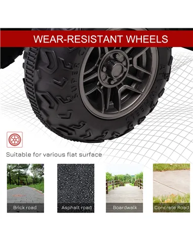 HOMCOM 12V Kids Quad Bike with Forward, Reverse Functions, Ride-On ATV w/ Music, LED, Headlights, for Ages 3-5 Years - White