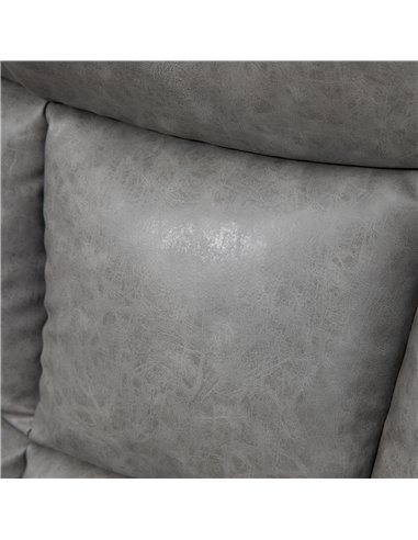 HOMCOM Thick Padded Faux Leather Recliner Armchair - Light Grey