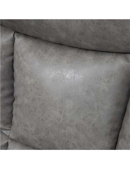 HOMCOM Thick Padded Faux Leather Recliner Armchair - Light Grey