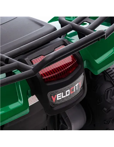 HOMCOM 12V Kids Quad Bike with Forward, Reverse Functions, Ride-On ATV w/ Music, LED, Headlights, for Ages 3-5 Years - Green