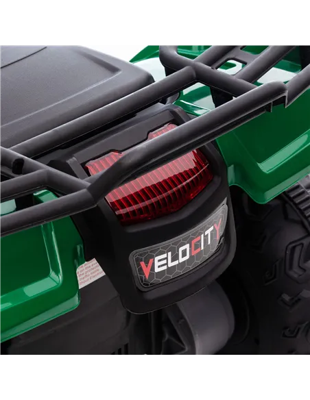 HOMCOM 12V Kids Quad Bike with Forward, Reverse Functions, Ride-On ATV w/ Music, LED, Headlights, for Ages 3-5 Years - Green