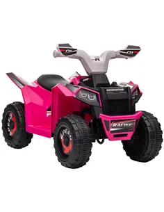 HOMCOM 6V Quad Bike with Wear-Resistant Wheels, Forward Backward Function, for Ages 18-36 Months, Pink