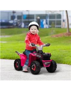 HOMCOM 6V Quad Bike with Wear-Resistant Wheels, Forward Backward Function, for Ages 18-36 Months, Pink 2