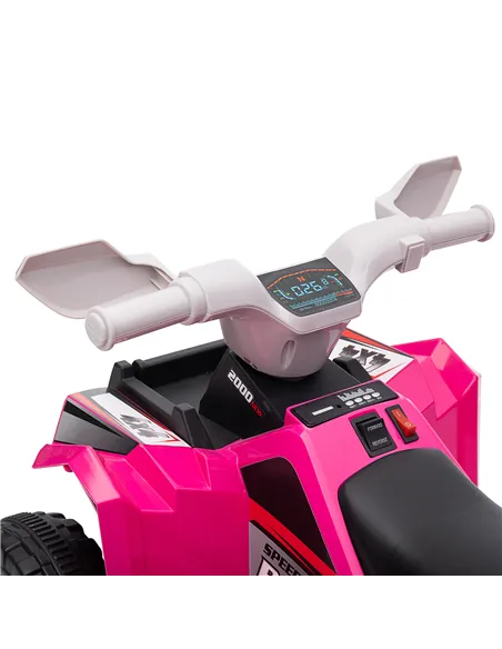 HOMCOM 6V Quad Bike with Wear-Resistant Wheels, Forward Backward Function, for Ages 18-36 Months, Pink