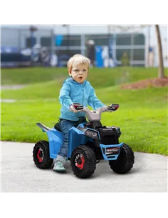 HOMCOM 6V Quad Bike with Wear-Resistant Wheels, Forward Backward Function, for Ages 18-36 Months, Blue 2
