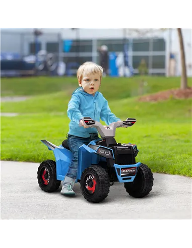 HOMCOM 6V Quad Bike with Wear-Resistant Wheels, Forward Backward Function, for Ages 18-36 Months, Blue