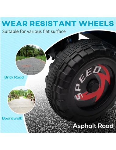 HOMCOM 6V Quad Bike with Wear-Resistant Wheels, Forward Backward Function, for Ages 18-36 Months, Blue