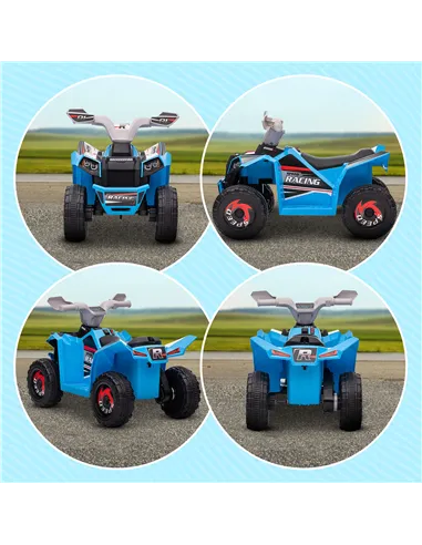 HOMCOM 6V Quad Bike with Wear-Resistant Wheels, Forward Backward Function, for Ages 18-36 Months, Blue