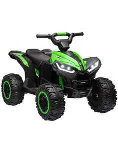 HOMCOM 12V Ride-On Quad Bike, with Music, Horn, LED Lights, for Ages 3-5 Years, Green