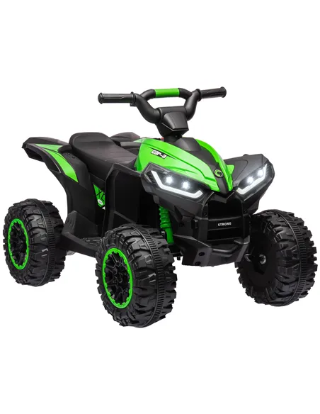 HOMCOM 12V Ride-On Quad Bike, with Music, Horn, LED Lights, for Ages 3-5 Years, Green