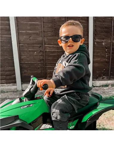 HOMCOM 12V Ride-On Quad Bike, with Music, Horn, LED Lights, for Ages 3-5 Years, Green