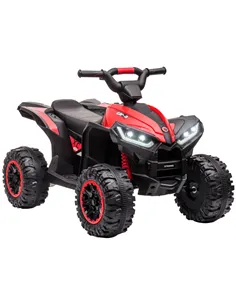HOMCOM 12V Ride-On Quad Bike w/ Music, Horn, for Ages 3-5 Years - Red