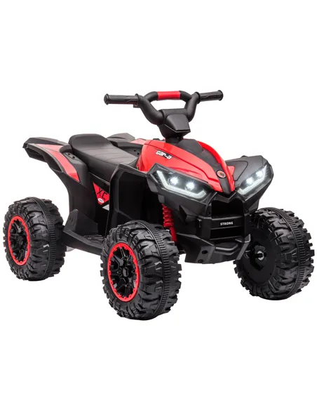 HOMCOM 12V Ride-On Quad Bike w/ Music, Horn, for Ages 3-5 Years - Red