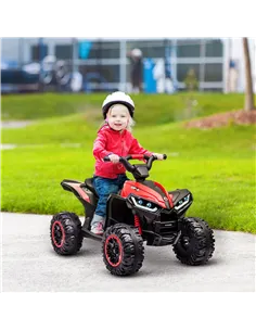 HOMCOM 12V Ride-On Quad Bike w/ Music, Horn, for Ages 3-5 Years - Red 2