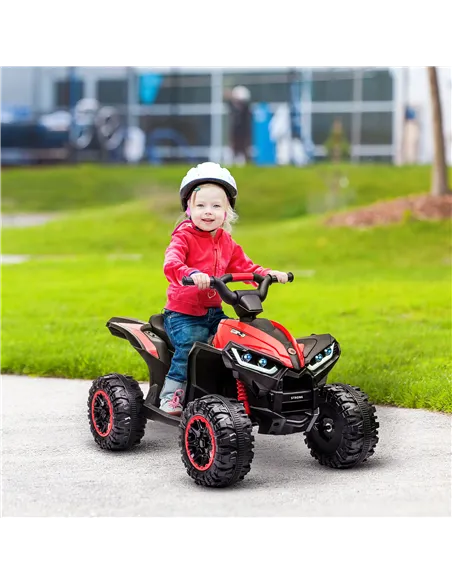 HOMCOM 12V Ride-On Quad Bike w/ Music, Horn, for Ages 3-5 Years - Red