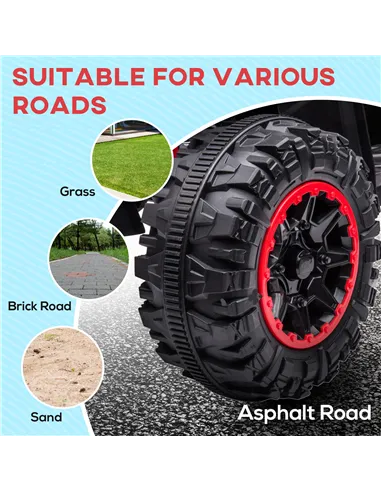 HOMCOM 12V Ride-On Quad Bike w/ Music, Horn, for Ages 3-5 Years - Red