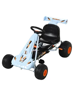 HOMCOM Kids Children Pedal Go Kart Manual Ride On Car w/ Brake Gears Steering Wheel Adjustable Seat Outdoor Fun Vehicle 97 x 66 
