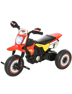 HOMCOM Toddler Pedal Motorcycle Kids Ride On Tricycle Early Learning w/ Music Lights Handlebar Stickers Exercise Boys Girls Gift