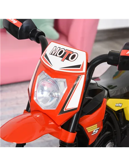 HOMCOM Toddler Pedal Motorcycle Kids Ride On Tricycle Early Learning w/ Music Lights Handlebar Stickers Exercise Boys Girls Gift