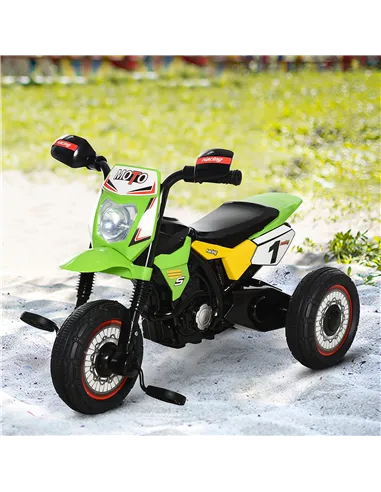 HOMCOM Toddler Pedal Motorcycle Kids Ride On Tricycle Early Learning w/ Music Lights Handlebar Stickers Exercise Boys Girls Gift
