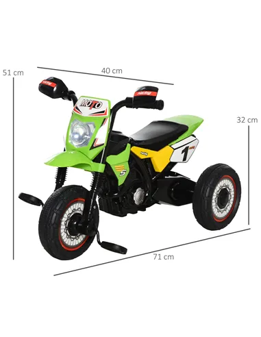 HOMCOM Toddler Pedal Motorcycle Kids Ride On Tricycle Early Learning w/ Music Lights Handlebar Stickers Exercise Boys Girls Gift