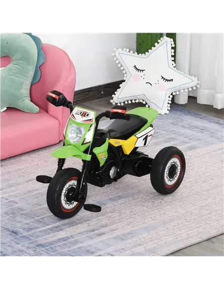 HOMCOM Toddler Pedal Motorcycle Kids Ride On Tricycle Early Learning w/ Music Lights Handlebar Stickers Exercise Boys Girls Gift