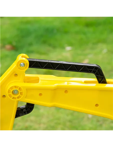 HOMCOM Kids Ride on Digger Pedal Go Kart Pretend Play Construction No Power Truck with Horn for 3 - 6 Years, Yellow