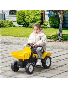 HOMCOM Kids Ride on Tractor No Power Pedal Go Kart with Manual Control Bucket for 3-6 Years Old 2